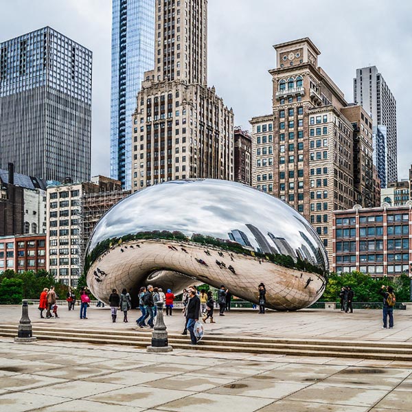 Chicag bean and skyline