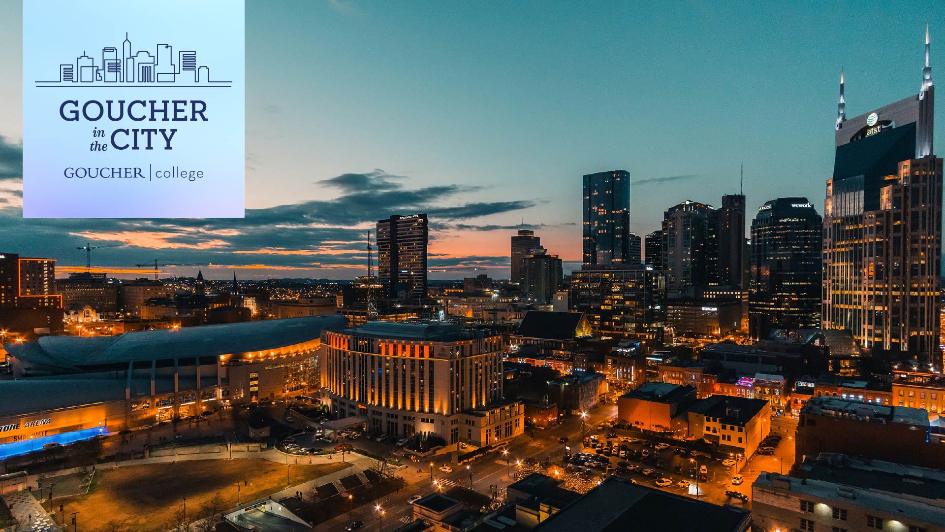 The Nashville skyline at night.