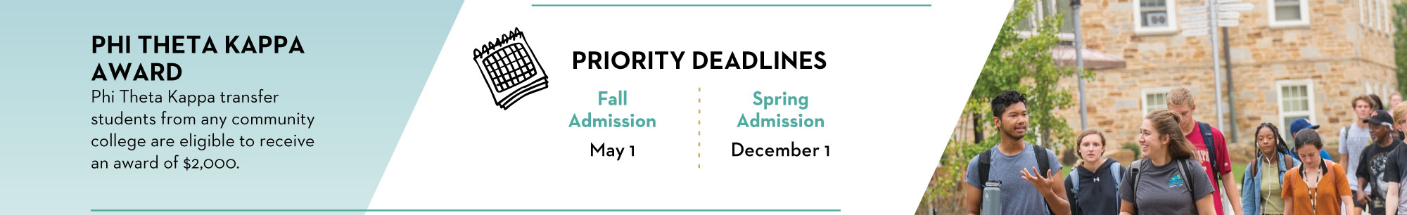 Transfer students from any community college who have completed an associate degree of arts or associate degree of sciences will recieve an award in the amount of 2500 dollars