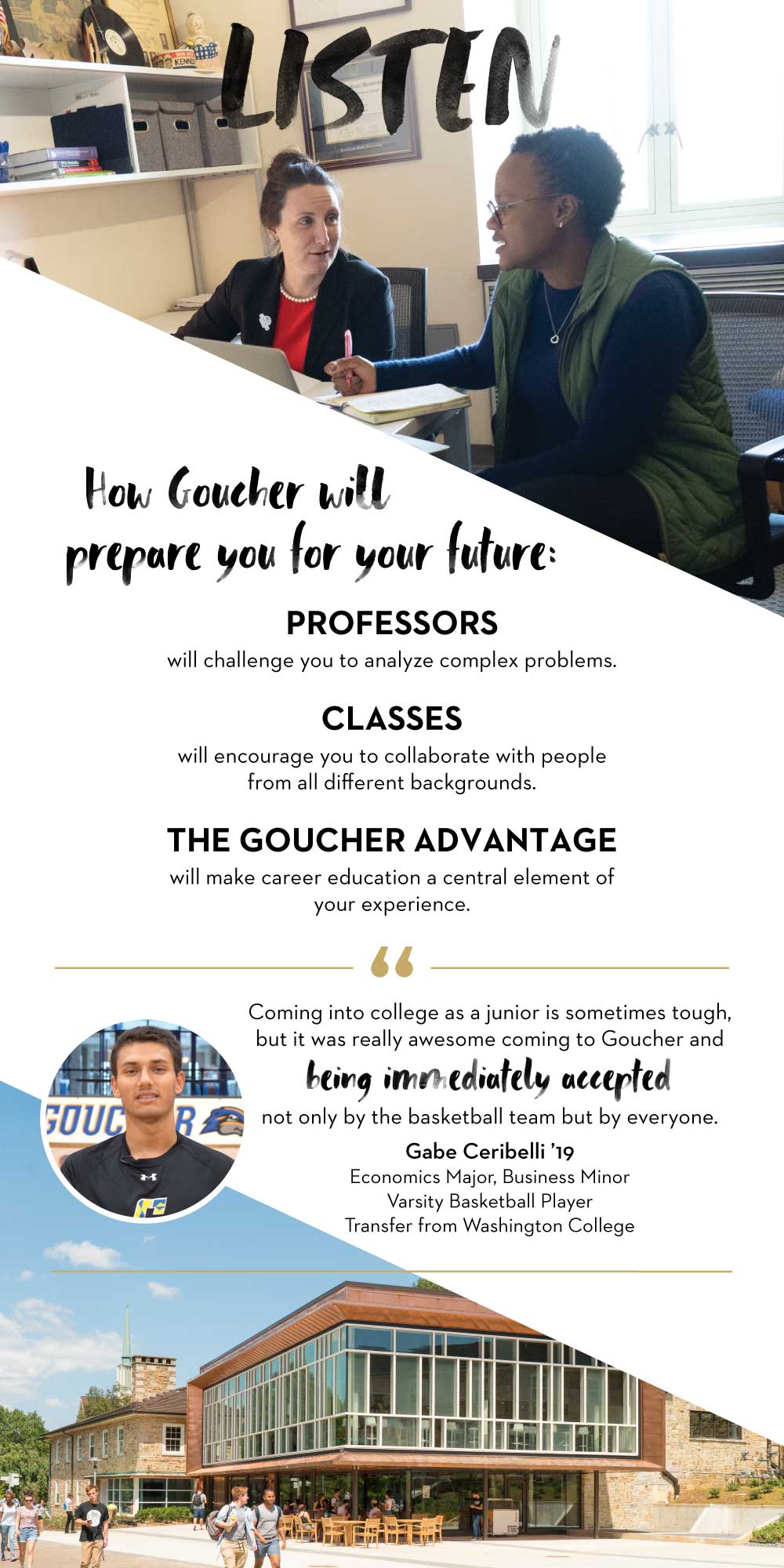 how Goucher will prepare you for your future college: professors, classes, the goucher advantage