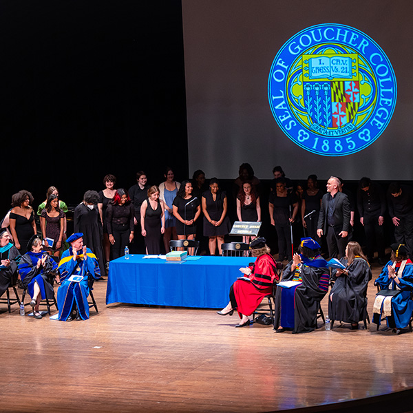 Convocation ceremony in auditorium