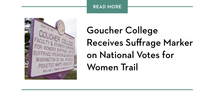 Goucher College receives suffrage marker on national votes for women trail