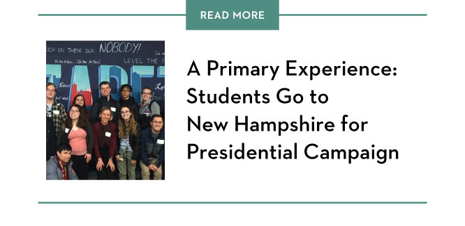 A primary experience students go to New Hampshire for Presidential Campaign