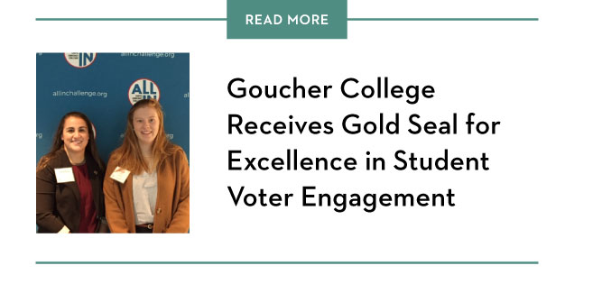 Goucher College receives gold seal for excellence in student voter engagement
