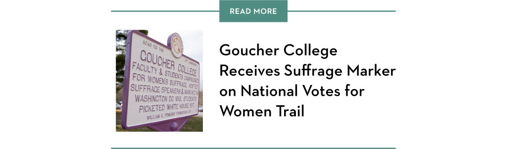 Goucher College receives suffrage marker on national votes for women trail