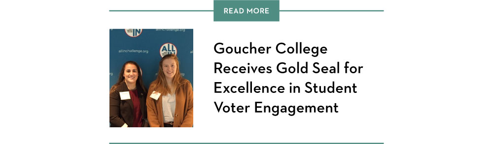 Goucher College receives gold seal for excellence in student voter engagement