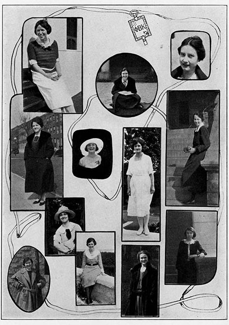 Goucher Phi Beta Kappa members in the 1924 yearbook.