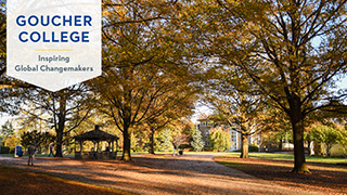 gazebo on Goucher's campus in fall