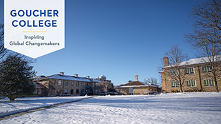Goucher academic quad in winter