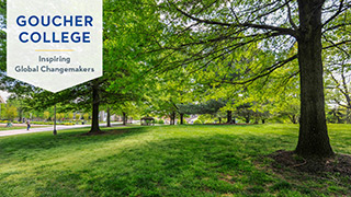 A view of Van Meter Highway from the Academic Quad in spring