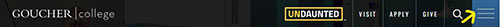 The closed top-level navigation menu, or otherwise known as the hamburger menu.