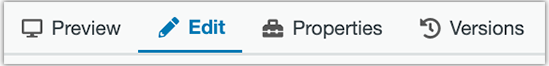 Page actions toolbar in the CMS